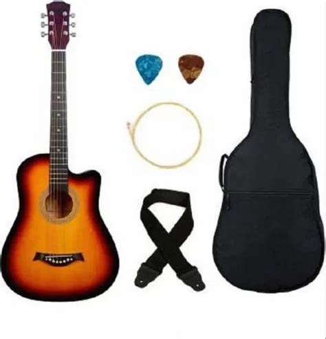 Multicolor Beginner Juarez Acoustic Guitar Linden Wood Ebony Right Hand ...