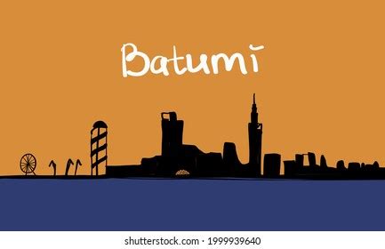 Batumi Skyline Georgia This Illustration Represents Stock Vector ...