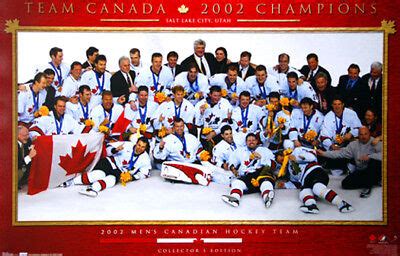 Team Canada Hockey GOLD MEDAL 2002 Salt Lake City Olympics 22x34 Wall ...