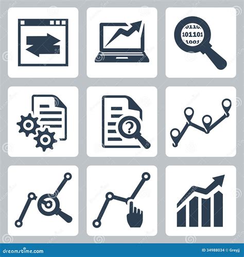 Vector Data Analysis Icons Set Stock Images - Image: 34988034