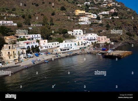 Aerial view, Alicudi island, Aeolian Islands, Sicily, Italy Stock Photo ...