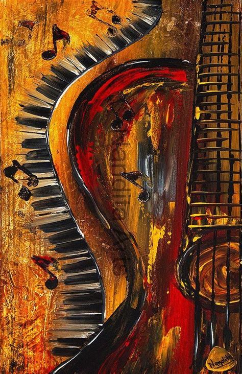 Musical Notes by YellowJelloCat on DeviantArt | Modern art prints, Guitar art, Music painting