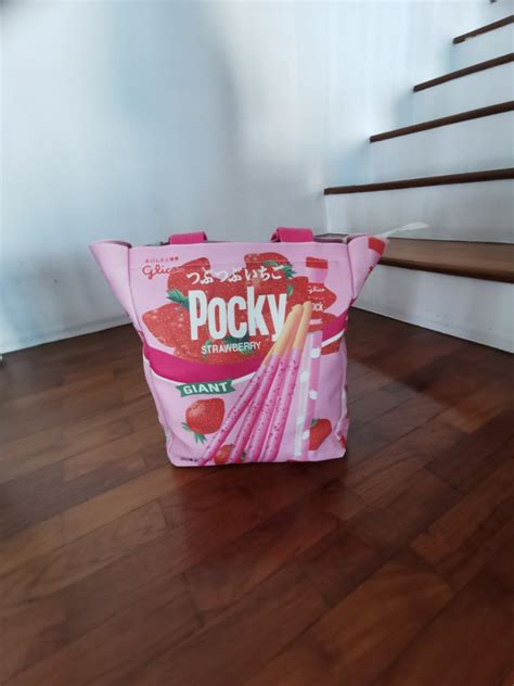 Pink Glico Giant Strawberry Pocky Shoulder Bag With Zip and Inner ...