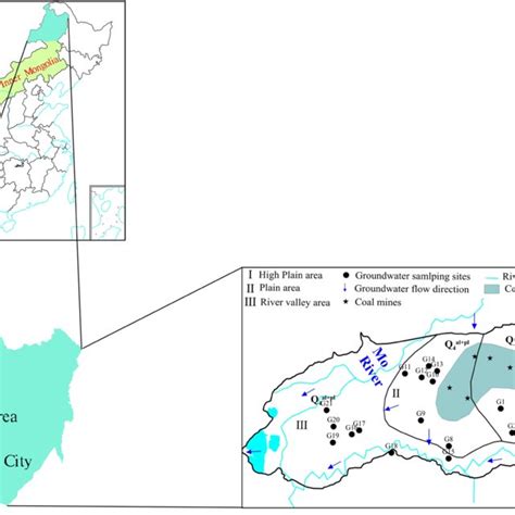 Map of hydrogeology and sampling locations | Download Scientific Diagram