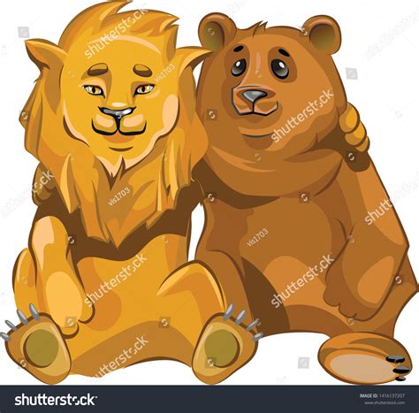 Lion Bear Sitting They Friends: เวกเตอร์สต็อก (ปลอดค่าลิขสิทธิ์) 1416137207 | Shutterstock