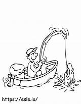 Boat Fishing coloring Page sketch template