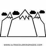 Mountains Clouds Coloring Pages For Kids  Free sketch template