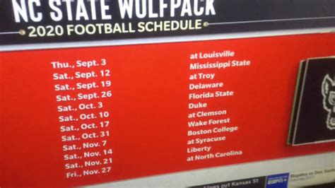 Typical NC State football schedule - YouTube