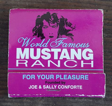 Vintage 80's Mustang Ranch Matchbook World Famous | Etsy