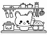 Printable Kitchen Coloring  Page sketch template