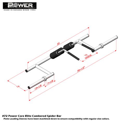 #72 POWER CORE ELITE CAMBERED SPIDER BAR | Power Body Fitness Inc.