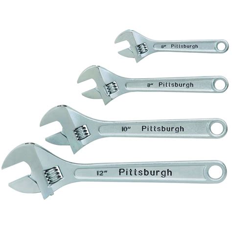 4 Pc Adjustable Wrench Set | Adjustable wrench, Wrench set, Harbor freight tools