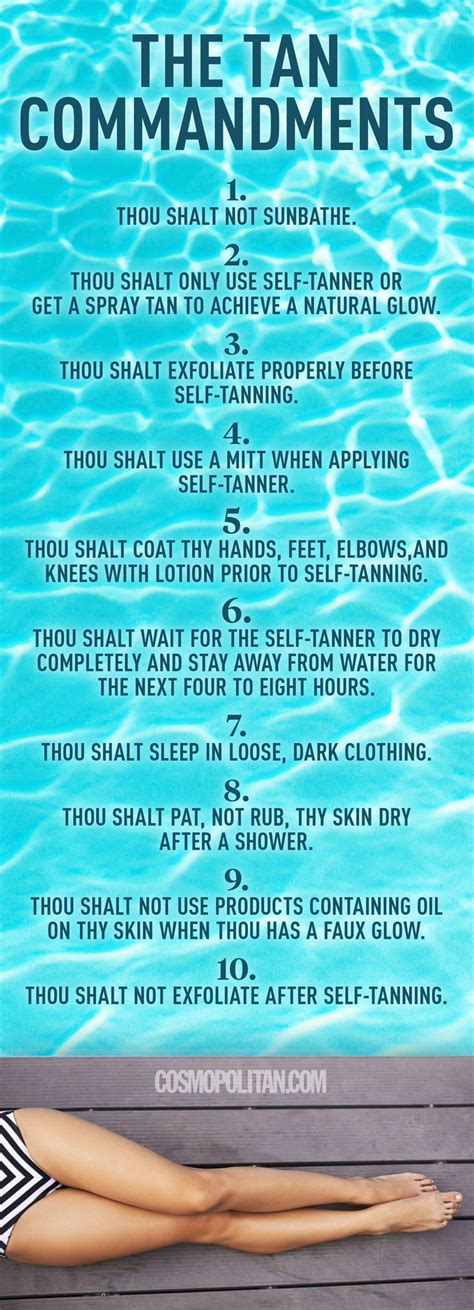 The 10 Commandments for Getting — and Keeping — the Perfect Tan | Tanning skin care, Tanning ...