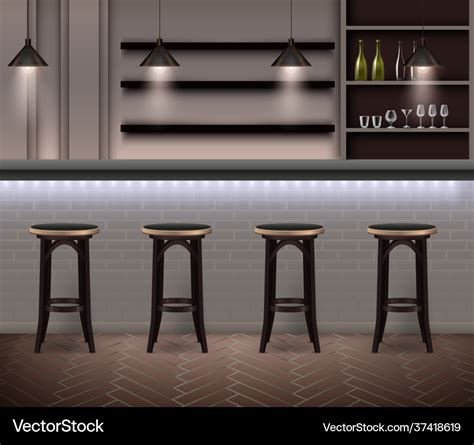 Bar interior realistic background Royalty Free Vector Image