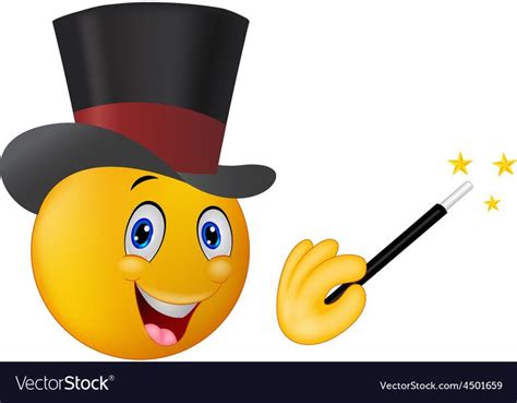 vector illustration of magician in top hat with magic wand showing trick. Download a Free ...