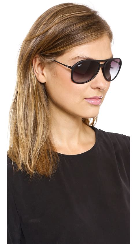 Ray-ban Youngster Rubber Aviator Sunglasses in Black | Lyst