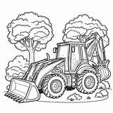 Backhoe Loader Construction Or Farming Vehicle 🚧🚜 Coloring Page sketch template