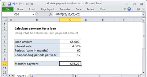 Calculate payment for a loan - Excel formula | Exceljet