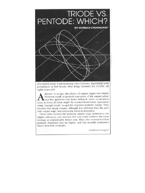 Norman Crowhurst - Triode Vs Pentode-Which? | PDF