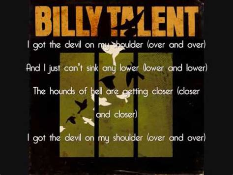 Billy Talent - Devil on my Shoulder with Lyrics - YouTube