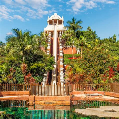 High steep tower of power water slide at Siam Tenerife water park - Travel Off Path