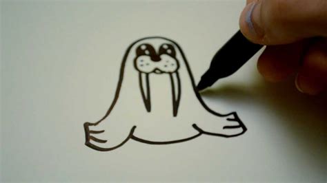 How to Draw a Cartoon Walrus - YouTube