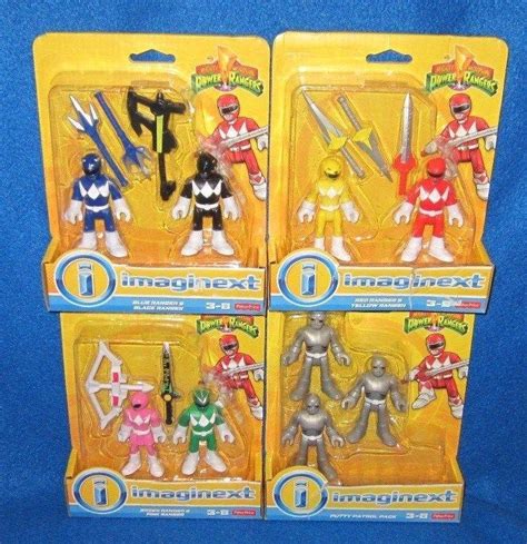 Imaginext Power Rangers Figure Set Blue Black Yellow Red Pink Green ...