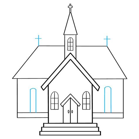 How to Draw a Church - Really Easy Drawing Tutorial | Easy drawings ...