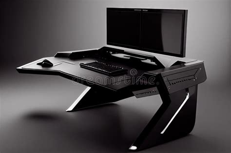 Modern Gaming Desk with Sleek and Minimalist Design, Built-in Monitor Arm, and Ergonomic ...