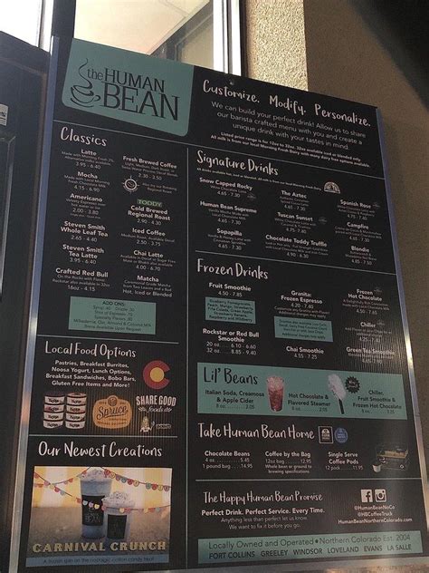 Menu at Human Bean pub & bar, La Salle