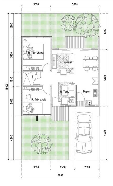 Gambar Denah Rumah Type 54 Minimalis