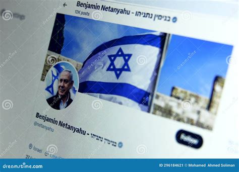 Benjamin Netanyahu twitter editorial photo. Image of united - 296184621