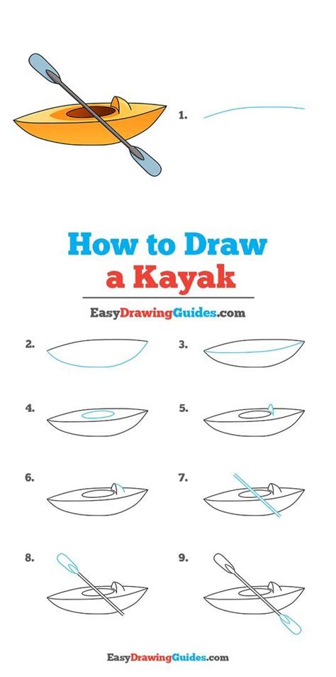 How to Draw a Kayak - Really Easy Drawing Tutorial | Easy drawings ...