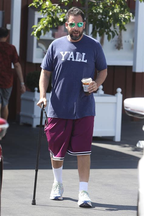 Adam Sandler Wears Big Shorts & HOKA Sneakers Outfit 2022