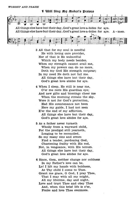 The Lutheran Hymnal 25. I will sing my Maker's praises | Hymnary.org