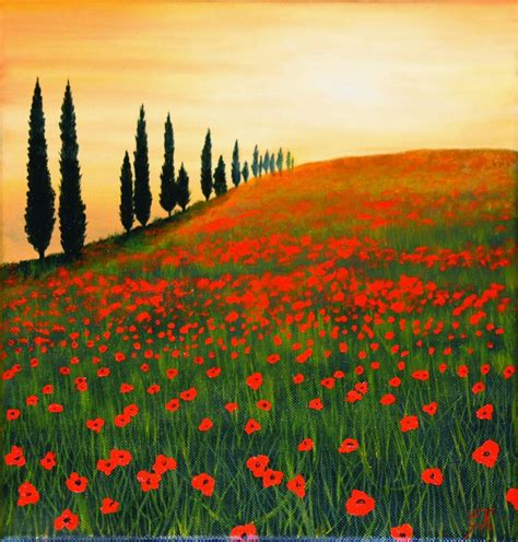 Poppy field by georgmaxklein.deviantart.com on @deviantART | Poppy field painting, Poppy flower ...