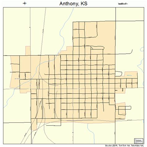 Anthony Kansas Street Map 2001975