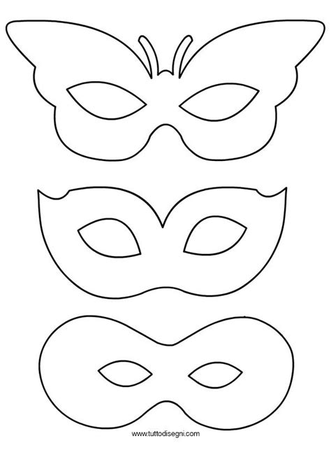 Lavoretti Carnevale - Maschere da colorare - TuttoDisegni.com | Mascaras de carnaval, Carnaval ...