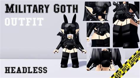 Female Military Goth🖤 Outfits on Roblox for Headless - YouTube