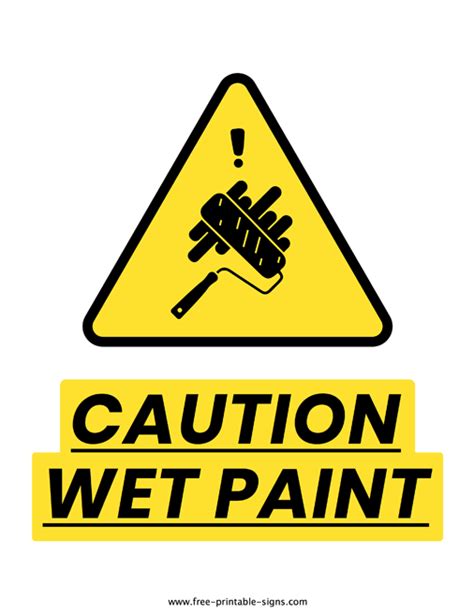 Printable Caution Wet Paint Sign – Free Printable Signs