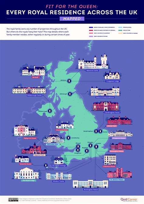 British royal family residences across the UK : r/MapPorn