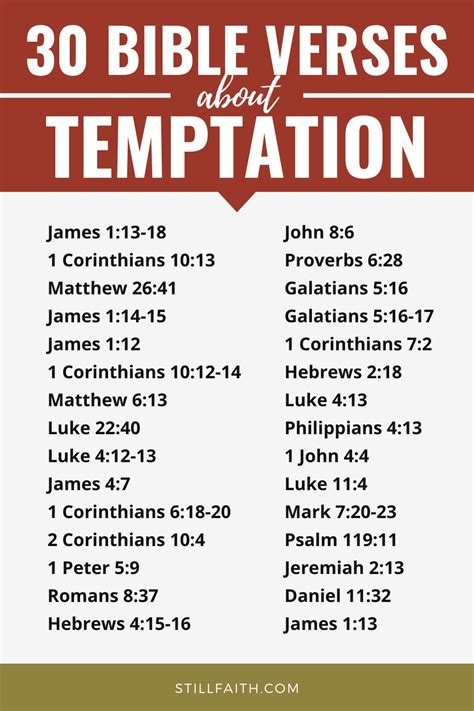 174 Bible Verses about Temptation (KJV) | StillFaith.com