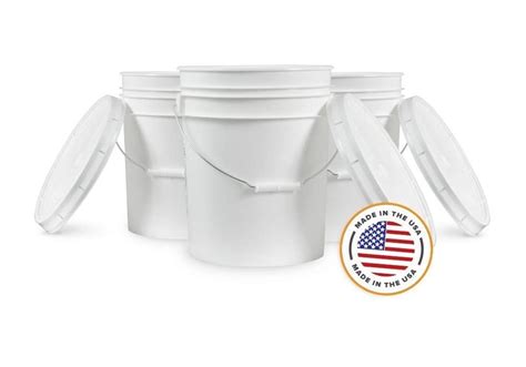 SIX x 5 Gallon Food Grade Buckets + Lids [fermenters, grain storage ...