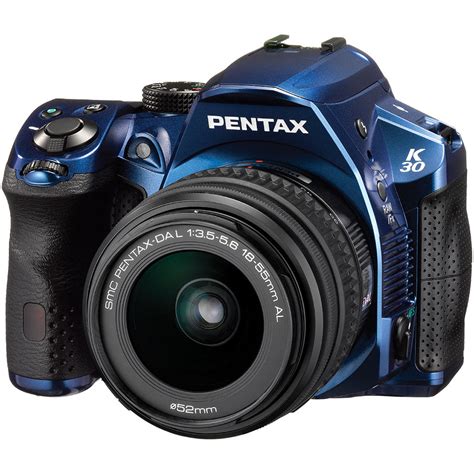 Pentax K30 DSLR Camera with 18-55mm AL Lens Kit (Blue) 15758 B&H