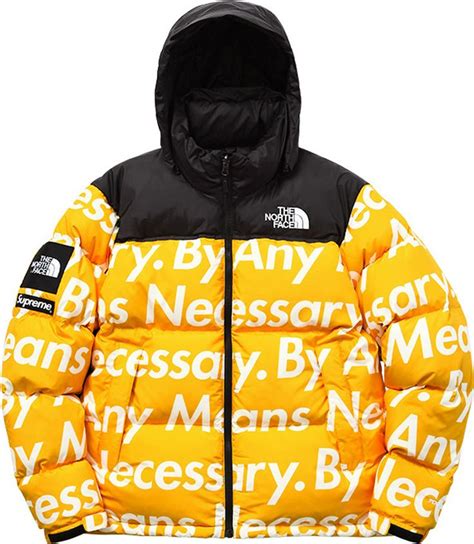 SUPREME X THE NORTH FACE BY ANY MEANS NECESSARY YELLOW PARKA JACKET $ 225 | North face jacket ...