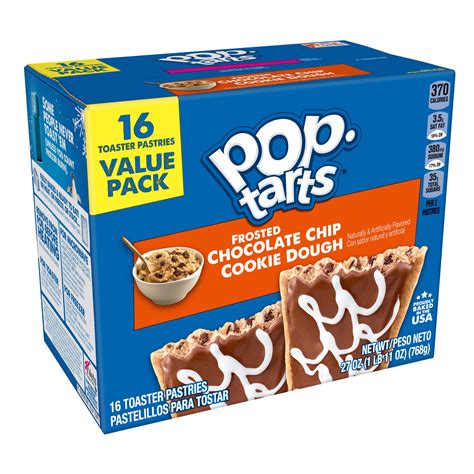 Pop-Tarts Frosted Chocolate Chip Cookie Dough, 16 Toaster Pastries ...