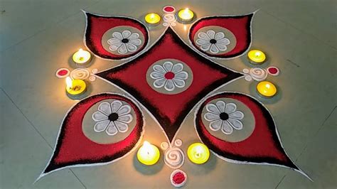 Easy and Quick Rangoli Design for Diwali/Navratri - Radiant Rangoli