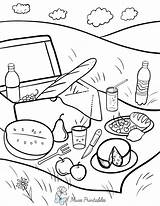 Printable Picnic Coloring Page sketch template