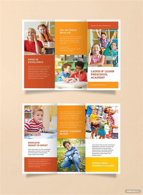 Preschool Brochure Template in PSD, Illustrator, Pages, Word, Publisher ...