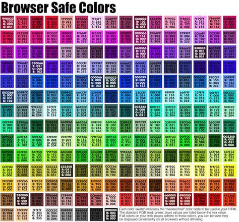 browser safe color chart